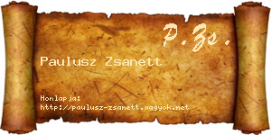 Paulusz Zsanett névjegykártya